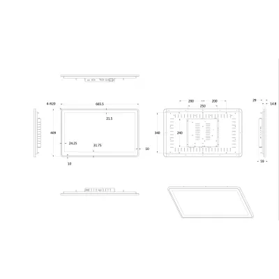 27′′ Capacitive Touch Monitor Display Port HDMI